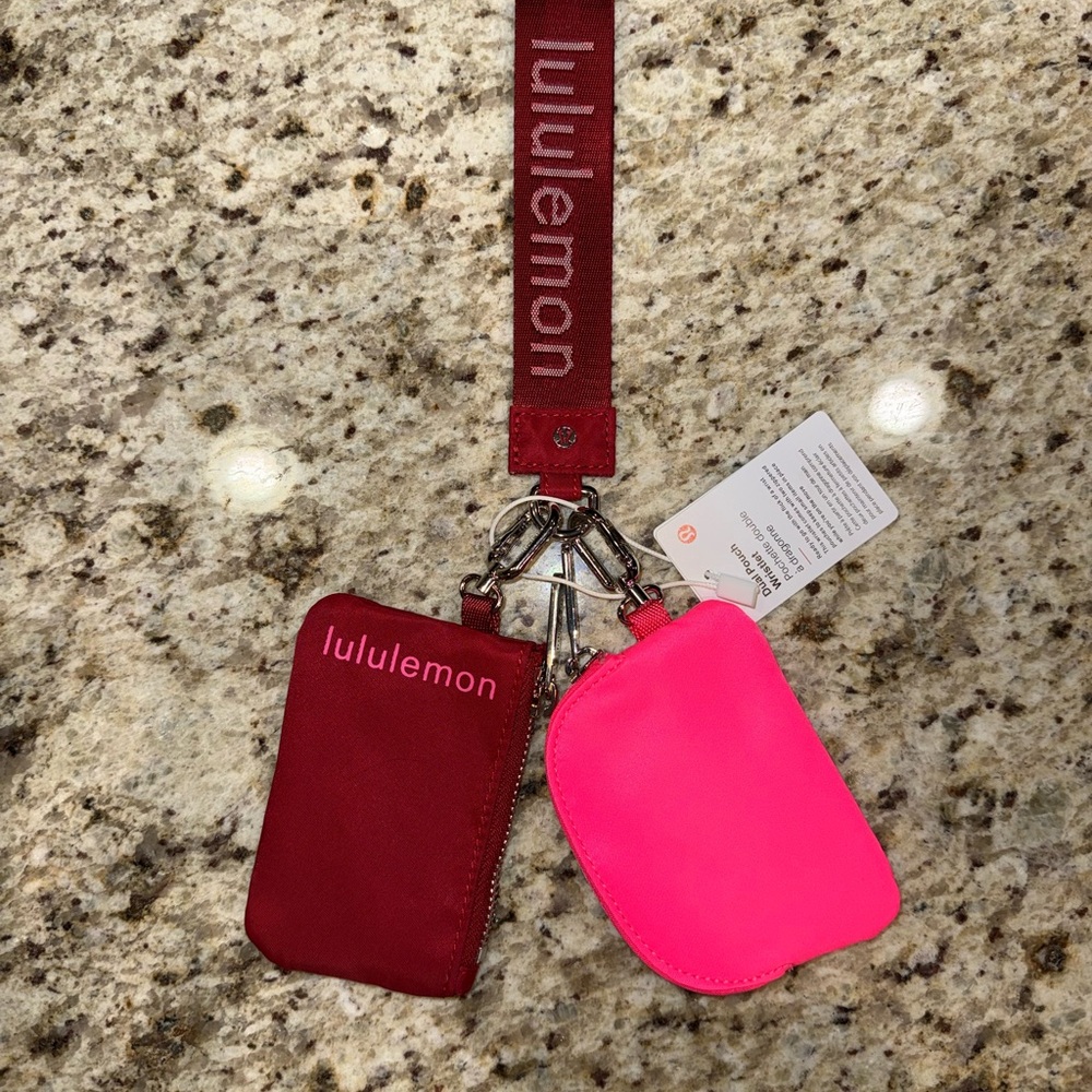 lululemon Key Chain Multicolor Women's Fabric Metal Logo Strap Zipper Accent